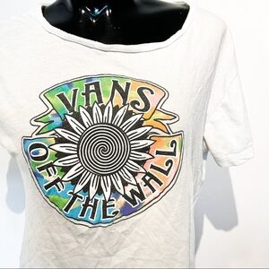 Vans T Shirt White Sunflower Graphic Small